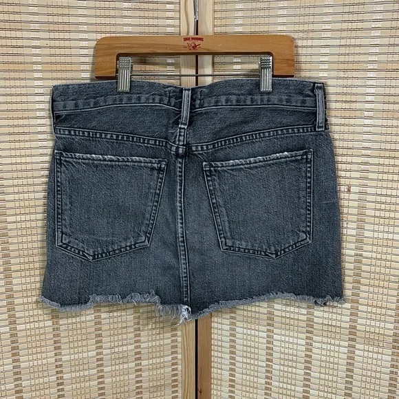 Agolde Jeanette Denim Mini Skirt Grey Size 26 - Picture 6 of 6